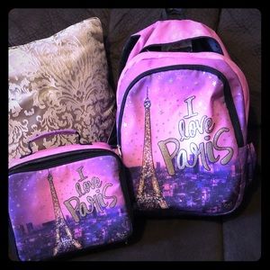Justice Paris lunch bag and book bag